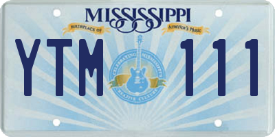 MS license plate YTM111