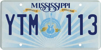 MS license plate YTM113