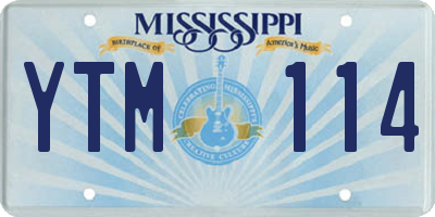 MS license plate YTM114