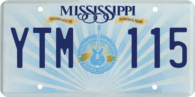 MS license plate YTM115