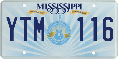 MS license plate YTM116