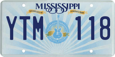 MS license plate YTM118