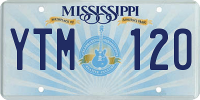 MS license plate YTM120