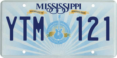 MS license plate YTM121
