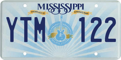 MS license plate YTM122