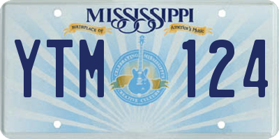 MS license plate YTM124