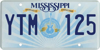 MS license plate YTM125