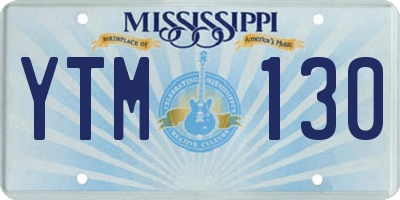 MS license plate YTM130