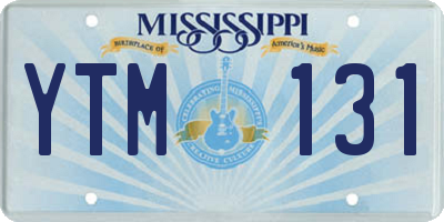 MS license plate YTM131