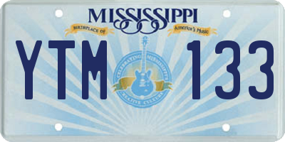 MS license plate YTM133