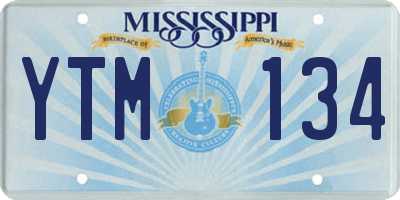MS license plate YTM134