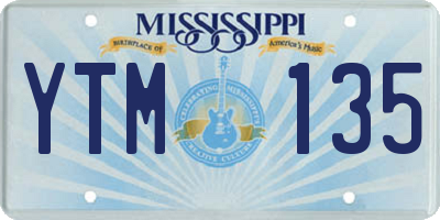 MS license plate YTM135