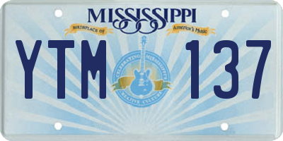 MS license plate YTM137