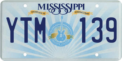 MS license plate YTM139