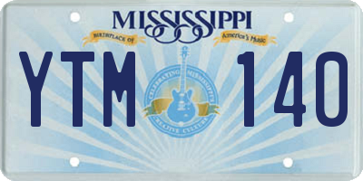 MS license plate YTM140