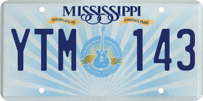 MS license plate YTM143