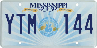 MS license plate YTM144