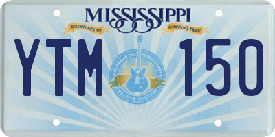 MS license plate YTM150