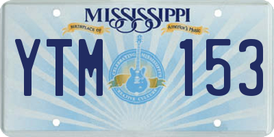MS license plate YTM153