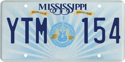 MS license plate YTM154