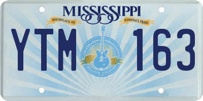 MS license plate YTM163