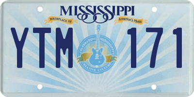 MS license plate YTM171