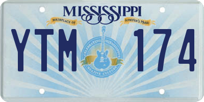 MS license plate YTM174