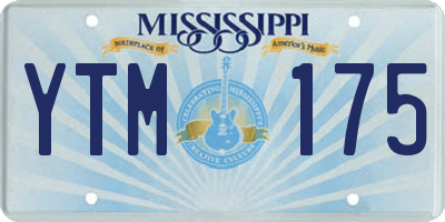 MS license plate YTM175