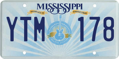 MS license plate YTM178