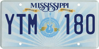 MS license plate YTM180