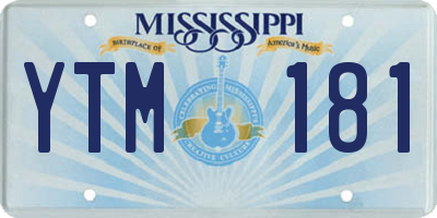 MS license plate YTM181