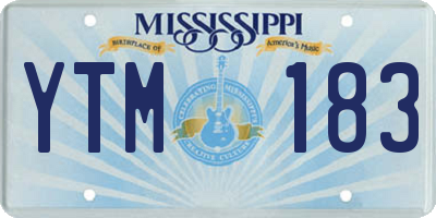 MS license plate YTM183