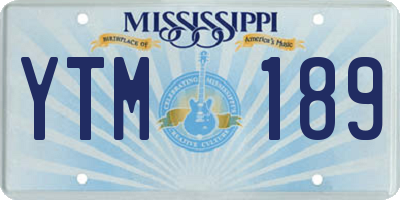 MS license plate YTM189