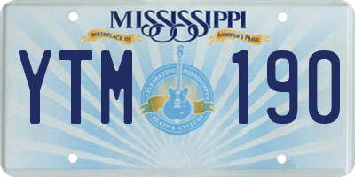 MS license plate YTM190