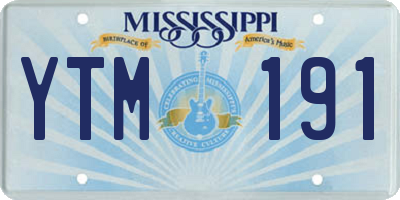 MS license plate YTM191