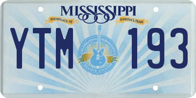 MS license plate YTM193