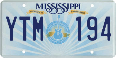 MS license plate YTM194