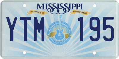 MS license plate YTM195