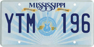 MS license plate YTM196