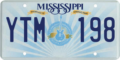 MS license plate YTM198