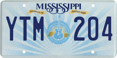 MS license plate YTM204