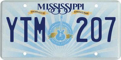 MS license plate YTM207