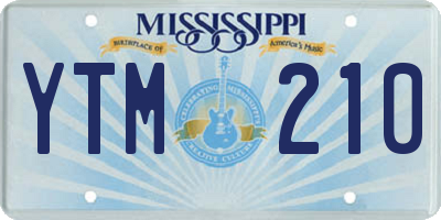 MS license plate YTM210