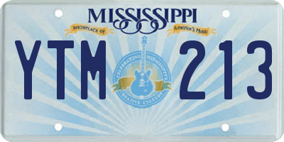 MS license plate YTM213