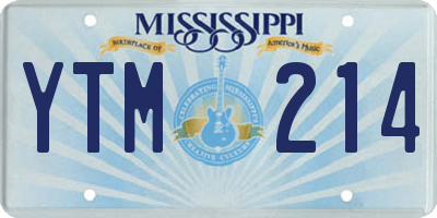 MS license plate YTM214