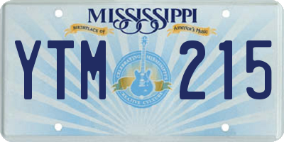 MS license plate YTM215