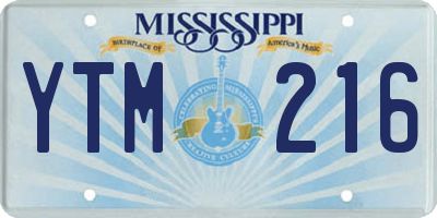MS license plate YTM216