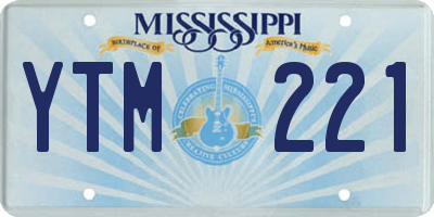 MS license plate YTM221