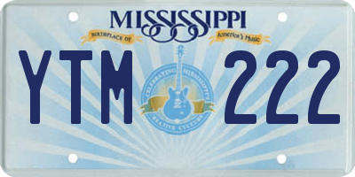 MS license plate YTM222
