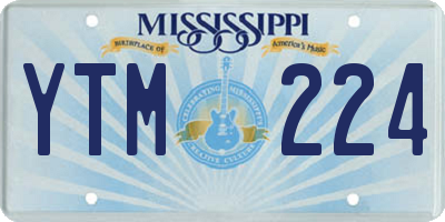 MS license plate YTM224